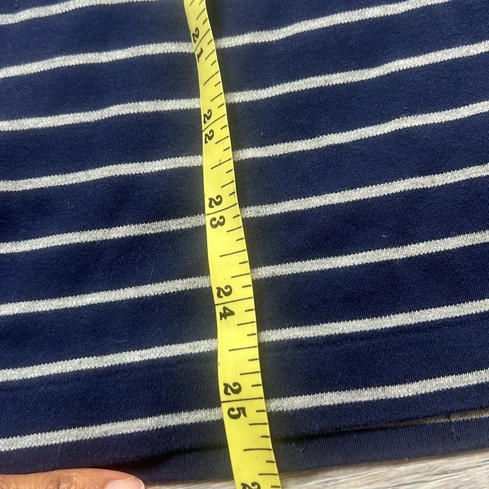 Men’s Navy Blue and White Striped Polo Ralph Lauren Shirt Size Large
